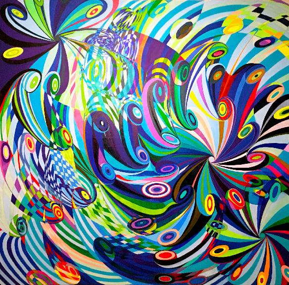 Water Series 6, Acrylic, 60 in x 60 in